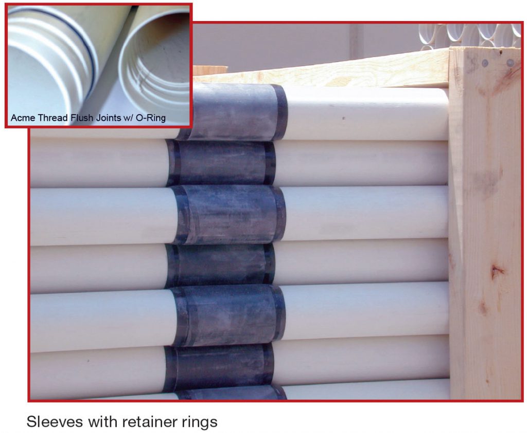 PVC tube-a-manchette sleeves and rings